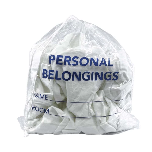 20 x 20 + 3 Clear Drawstring Personal Belonging Bag