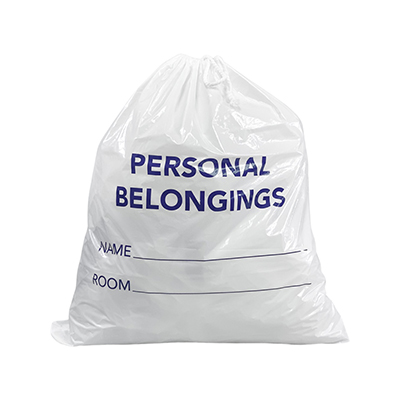 20 x 20 + 3 White Drawstring Personal Belonging Bag