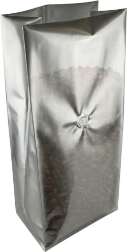 Translucent Silver 5 lbs Side Gusset Bags with Valve