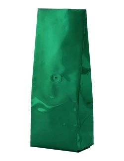 Green 8 oz. Side Gusset Bags with Valve