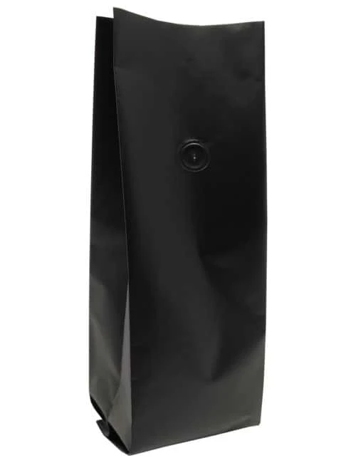 Matte Black 8 oz. Side Gusset Bags with Valve