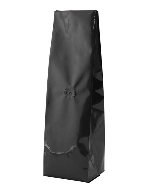 Black 16 oz. Side Gusset Bags with Valve