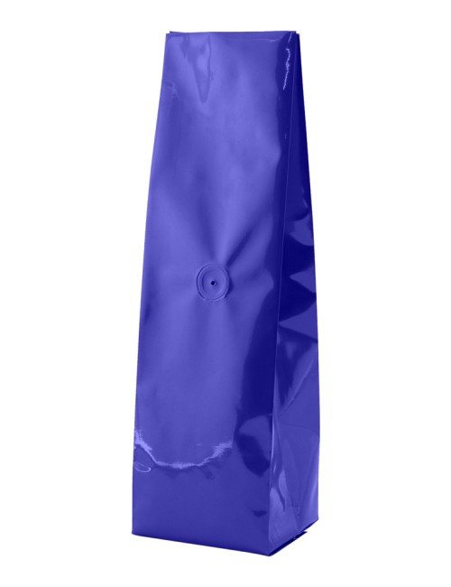 Blue 16 oz. Side Gusset Bags with Valve