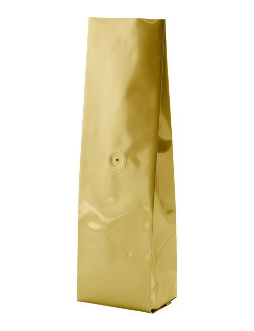 Gold 16 oz. Side Gusset Bags with Valve