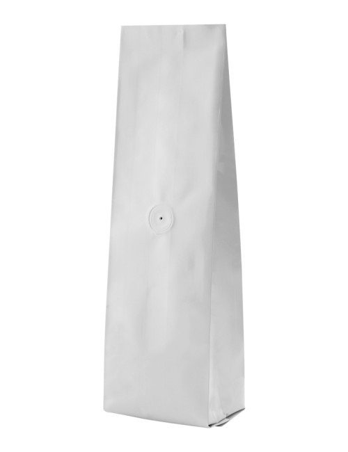 Matte White 16 oz. Side Gusset Bags with Valve