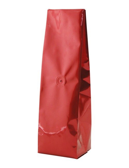 Red 16 oz. Side Gusset Bags with Valve