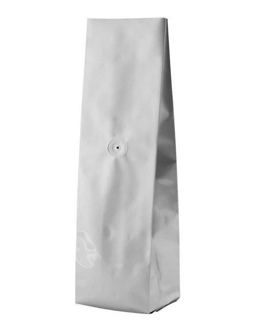 Silver 16 oz. Side Gusset Bags with Valve Silver 16 oz. Side Gusset Bags with Valve