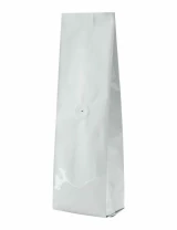White 16 oz. Side Gusset Bags with Valve