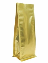 Matte Gold 8 oz. Block Bottom Side Gusset Bags