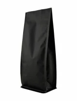 Matte Black 16 oz. Block Bottom Side Gusset Bags
