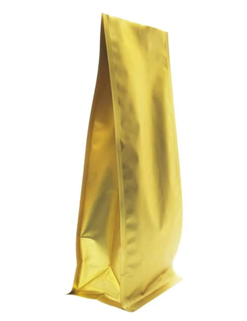 Matte Gold 16 oz. Block Bottom Side Gusset Bags Matte Gold 16 oz. Block Bottom Side Gusset Bags
