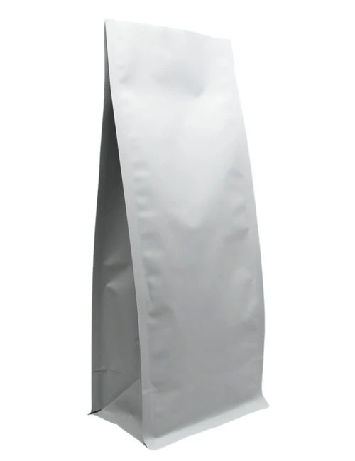 Matte White 16 oz. Block Bottom Side Gusset Bags Matte White 16 oz. Block Bottom Side Gusset Bags