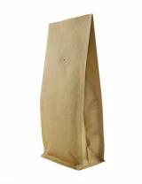 Kraft 16 oz. Block Bottom Side Gusset Bags with Valve