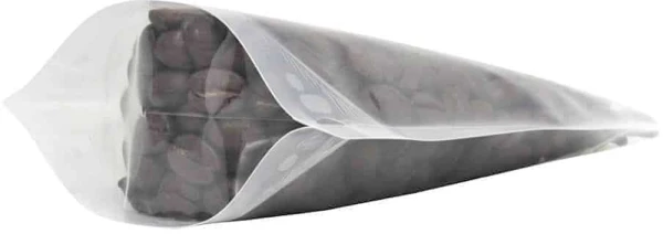 4x6 5/8+2 3/8 Clear 2 Ounce Stand Up Pouch with Valve 2 oz Stand Up Zipper Pouch Bags with valve 4x6 5/8 + 2 3/8 CLEAR PET/LLDPE Bottom Gusset