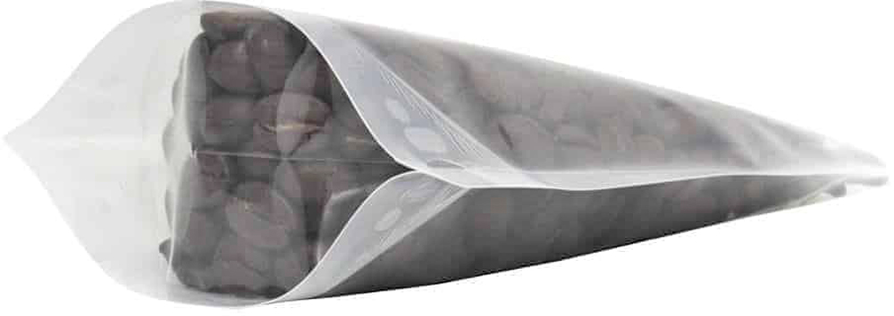 2 oz Stand Up Zipper Pouch Bags with valve 4x6 5/8 + 2 3/8 CLEAR PET/LLDPE Bottom Gusset