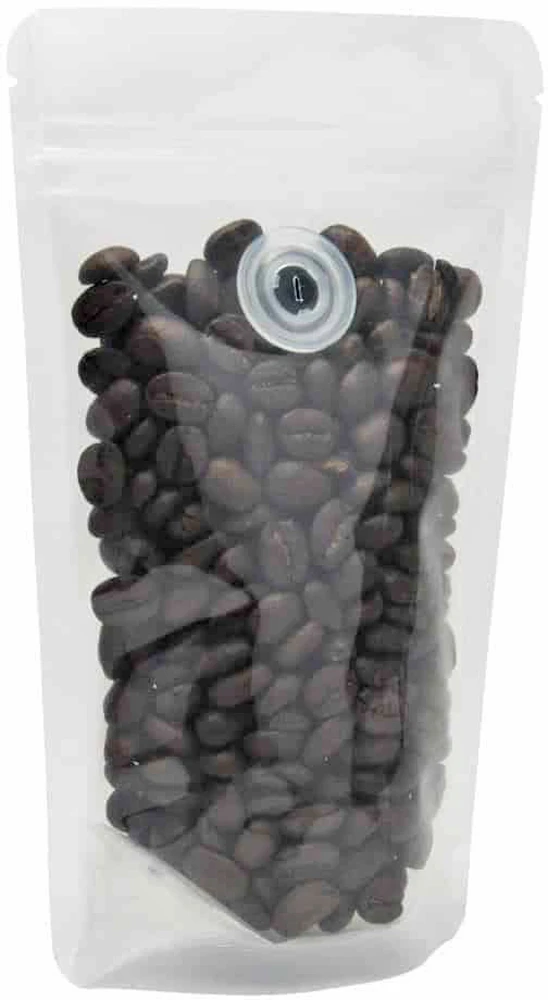 4x6 5/8+2 3/8 Clear 2 Ounce Stand Up Pouch with Valve 2 oz Stand Up Zipper Pouch Bags with valve 4x6 5/8 + 2 3/8 CLEAR PET/LLDPE Front Side