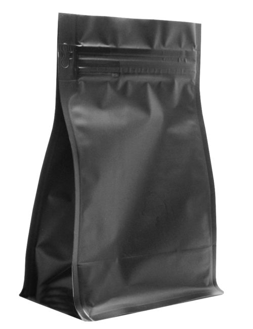 Matte Black 12 oz. Block Bottom Side Gusset Bags
