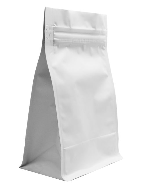 Matte White 12 oz. Block Bottom Side Gusset Bags