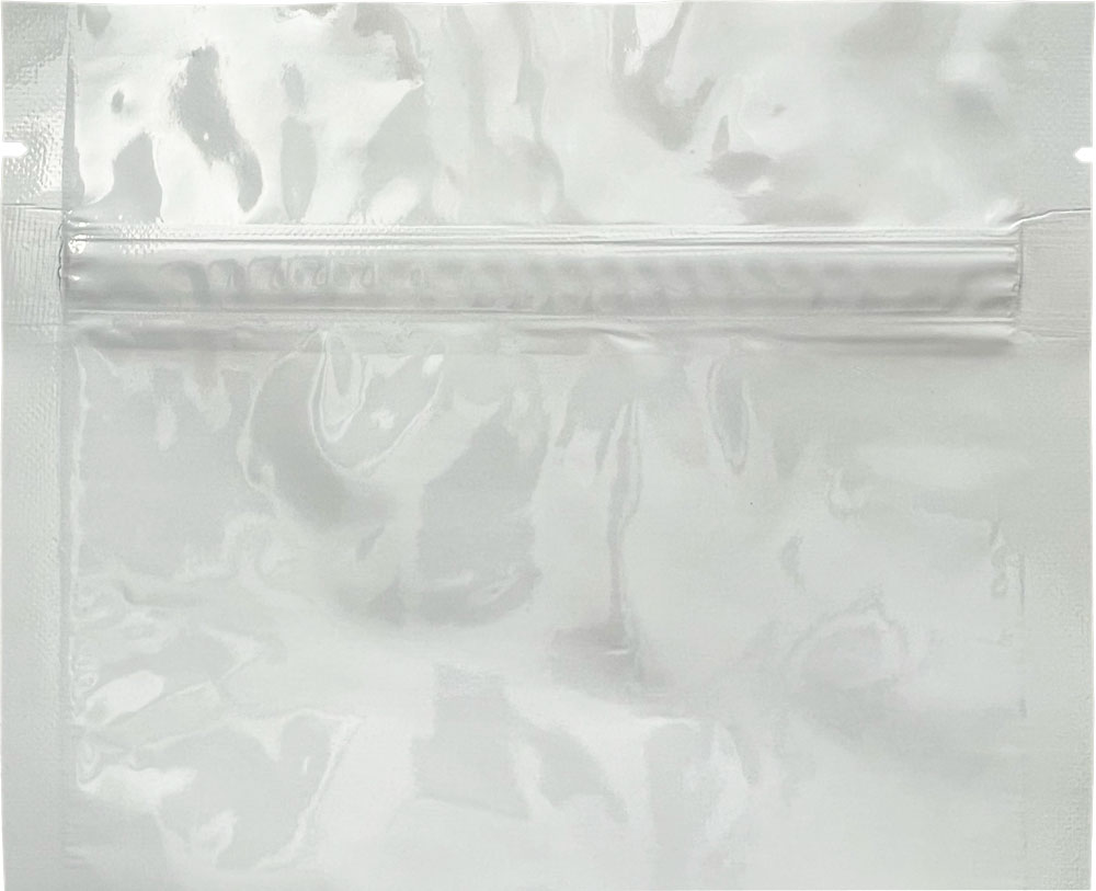 Top of White 6 x 10 + 2.5 Child Resistant  Stand Up Pouches