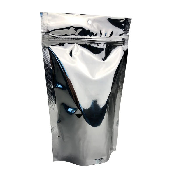 Silver Metalized 6 x 9.5 + 3.5 Stand Up Pouch Silver Metalized 6 x 9.5 + 3.5 Stand Up Pouch