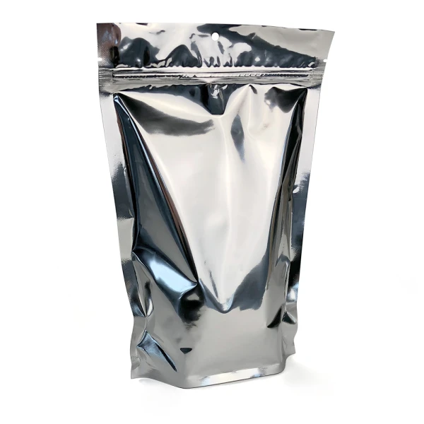 Silver Metalized 7.5 x 11.5 + 3.5 Stand Up Pouch Silver Metalized 7.5 x 11.5 + 3.5 Stand Up Pouch