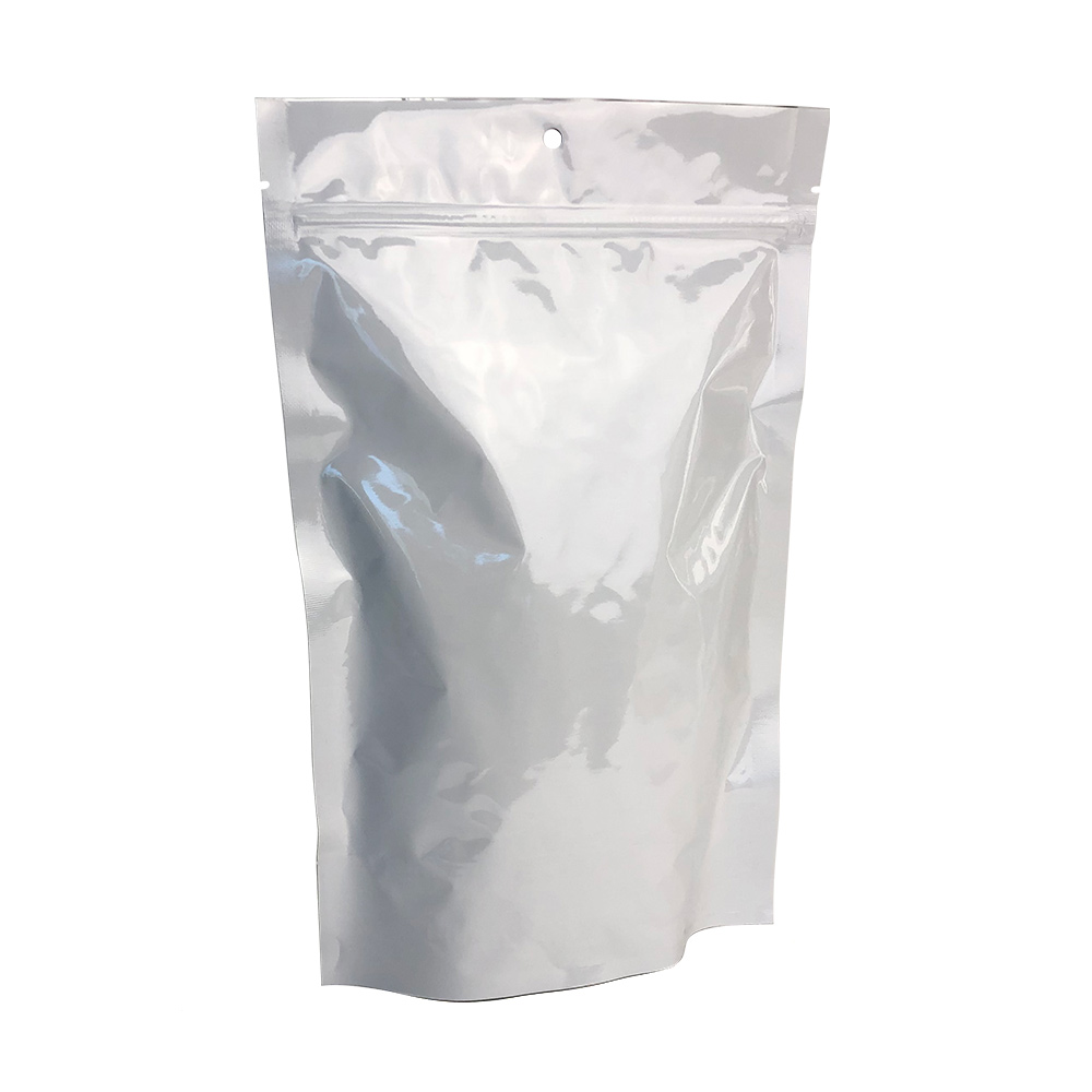 White Foil 7.5 x 11.5 + 3.5 Stand Up Pouch