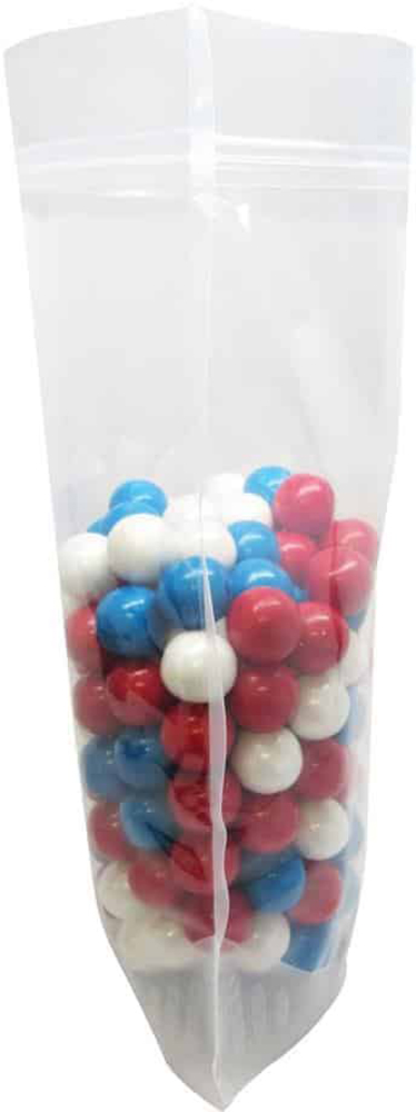 2 lb Stand Up Zipper Pouch Bags - 9x13 1/2 + 4 3/4 CLEAR - PET/LLDPE Side