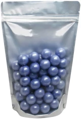 12 oz Stand Up Pouch Clear/Black PET/ALU/LLDPE with Purple Soap Balls