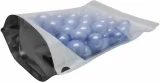 12 oz Stand Up Pouch Clear/Black PET/ALU/LLDPE Bottom Gusset with Purple Soap Balls
