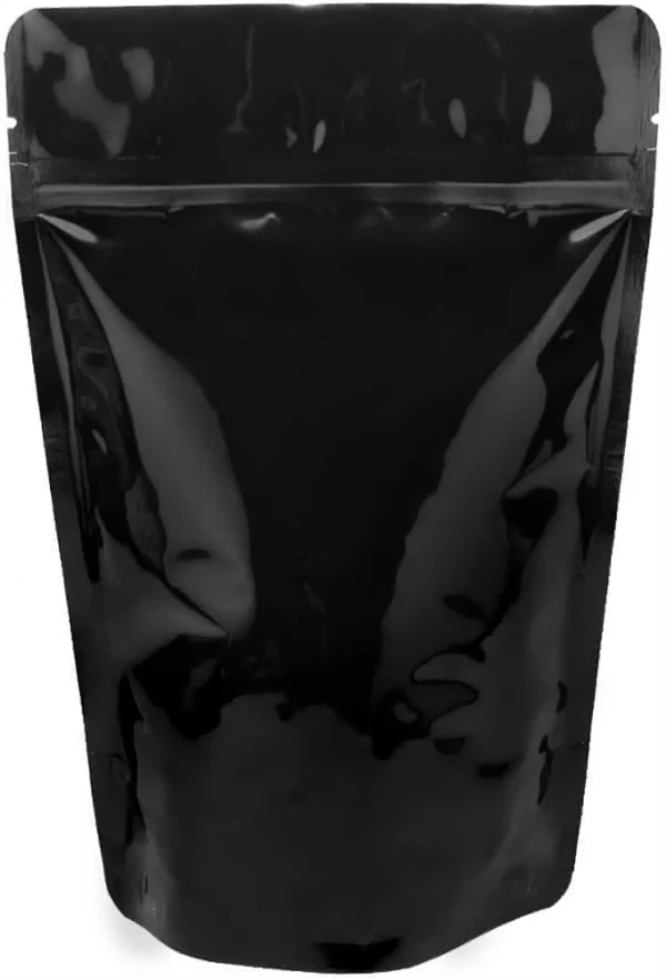 Clear/Black 4 oz. Stand Up Pouch Back 4 oz Stand Up Pouch Clear/Black PET/ALU/LLDPE Back