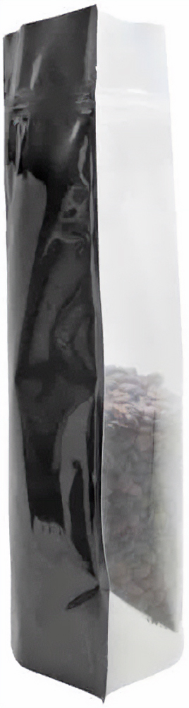 Clear/Black 5 lb Stand Up Pouch Side 5 lb Stand Up Pouch with valve Clear/Black PET/ALU/LLDPE Side with Coffee Beans