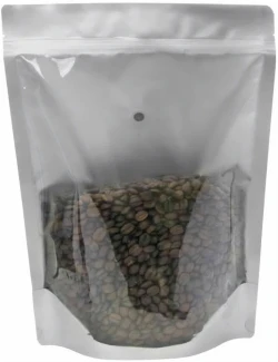 Clear/Black 5 lb Stand Up Pouch with Valve