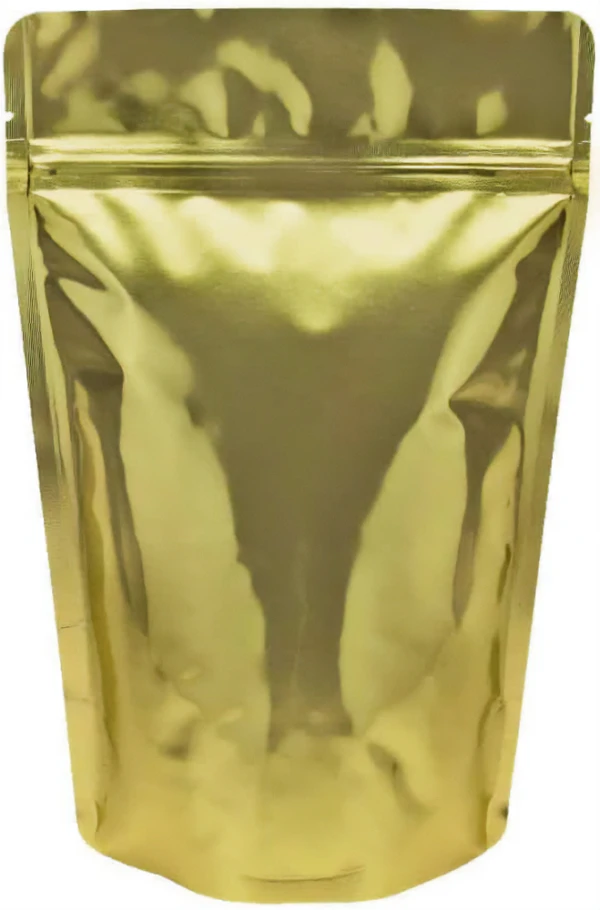 Clear/Gold 16 oz. Stand Up Pouch Back 16 oz Stand Up Pouch Clear/Gold PET/ALU/LLDPE Back