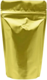 Gold Back of Clear/Gold 16 oz. Stand Up Pouch with Valve