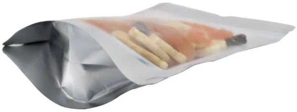 Clear/Silver 1 oz. Stand Up Pouch Bottom Gusset 1 oz Stand Up Pouch Clear/Silver PET/ALU/LLDPE Bottom Gusset