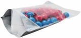 16 oz Stand Up Pouch Clear/Silver MBOPP/PET/ALU/LLDPE Bottom Gusset with Red and Blue Gum balls