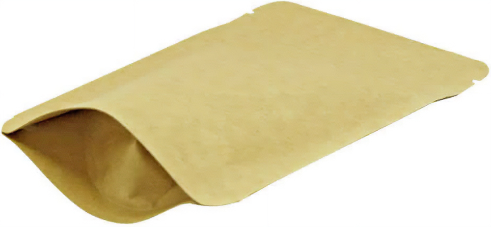 1 oz Metalized Stand Up Pouch Kraft KRAFT/VMPET/LLDPE Bottom Gusset
