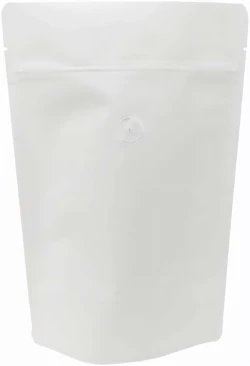 White Kraft 2 lb Stand Up Pouch with Valve