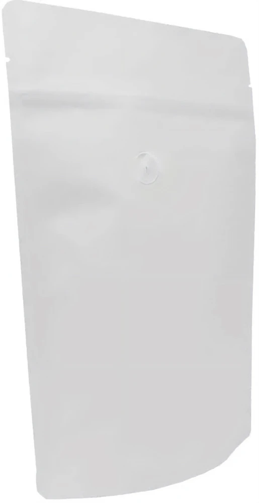 White Kraft 4 oz Stand Up Pouch with Valve 4 oz Stand Up Pouch with valve White Kraft WHITE KRAFT/PET/ALU/LLDPE Side