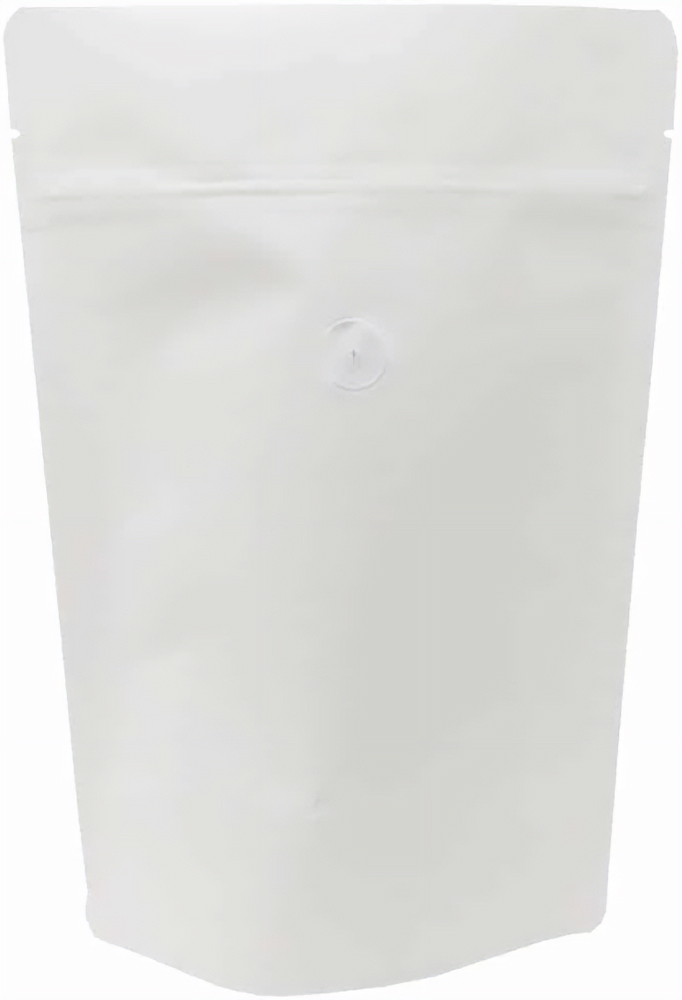 4 oz Stand Up Pouch with valve White Kraft WHITE KRAFT/PET/ALU/LLDPE