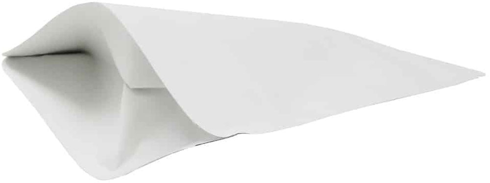 Bottom of 4 oz Stand Up Pouch White Kraft WHITE KRAFT/PET/ALU/LLDPE for Weed