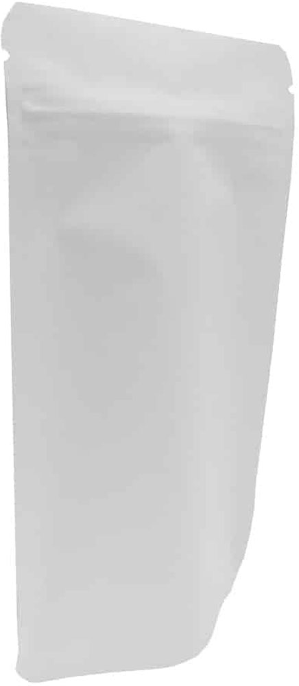 White Kraft 8 oz. Stand Up Pouch Side 8 oz Stand Up Pouch White Kraft WHITE KRAFT/PET/ALU/LLDPE Side
