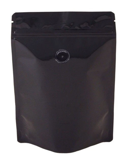 4 oz Metalized Stand Up Pouch Black PET/VMPET/LLDPE 4 oz Metalized Stand Up Pouch Black PET/VMPET/LLDPE