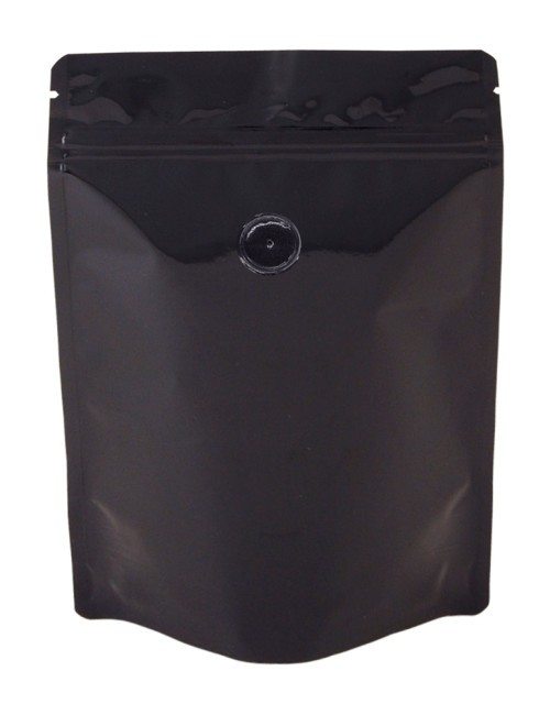 4 oz Metalized Stand Up Pouch Black PET/VMPET/LLDPE 4 oz Metalized Stand Up Pouch Black PET/VMPET/LLDPE