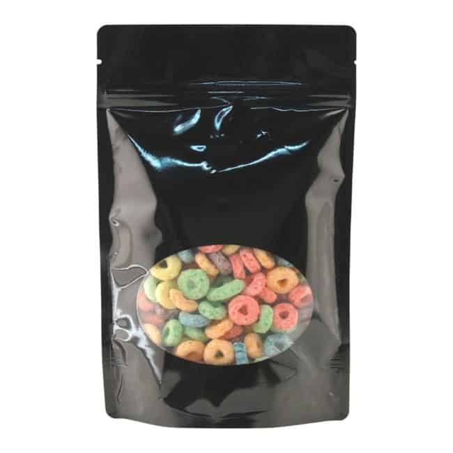 8 oz Window Stand Up Pouch Black PET/LLDPE