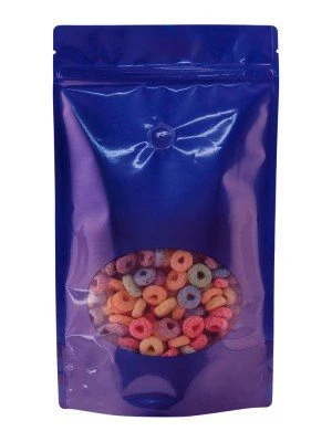 16 oz Window Stand Up Pouch BLUE PET/LLDPE