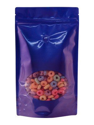 16 oz Window Stand Up Pouch BLUE PET/LLDPE 16 oz Window Stand Up Pouch BLUE PET/LLDPE