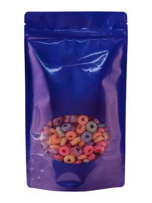 16 oz Window Stand Up Pouch BLUE PET/LLDPE 16 oz Window Stand Up Pouch BLUE PET/LLDPE