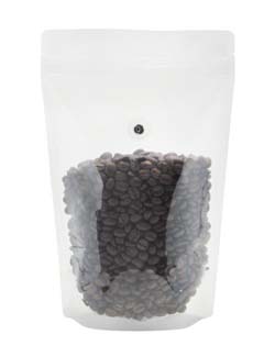 12 oz Stand Up Pouch with valve Clear PET/LLDPE