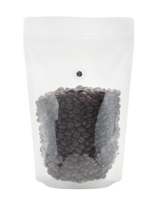 12 oz Stand Up Pouch with valve Clear PET/LLDPE